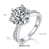 Micro Inlaid Dynamic S925 Silver Plated Platinum Moissanite Diamond Women's Ring 5.0 Carat D-Class 1